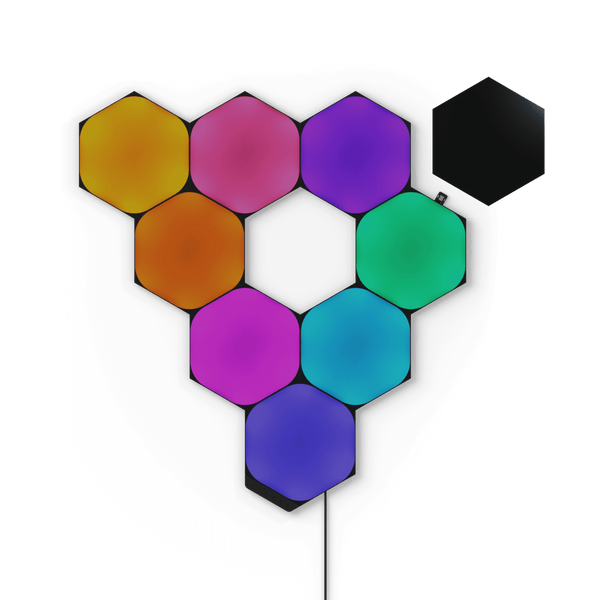 Ultra Black Shapes Hexagons Starter Pack (9 panels) – Nanoleaf